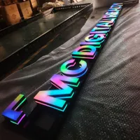 Enseigne publicitaire personnalisée en lettres 3D RGB, LED acrylique néon pleine couleur, pour devanture de magasin et bureau, publicité automobile, avec contrôle Bluetooth, étanche IP65
