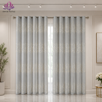 Rideaux occultants isolants ignifuges en polyester 100% de haute qualité, doux, avec broderie jacquard florale moderne et exquise