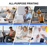 Printer Thermal Mini Portabel HZTZ A4 untuk Baterai 1500mAh, Ramah Perangkat Seluler IOS, Stok Tersedia