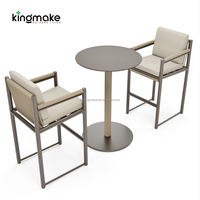 Ensemble de mobilier d'extérieur moderne pour hôtel, chaise de jardin de luxe pour café, tabourets de bar d'extérieur en aluminium imperméable pour villa