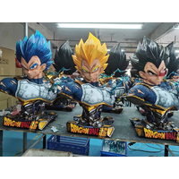 En stock, statue de Gogeta en résine, personnage de dessin animé Dragon Ball grandeur nature, statue de Vegeta, buste en résine de Gogeta, sculpture