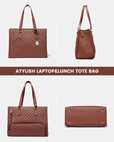 LOVEVOOK Nouveaux Sacs à Bandoulière 2 Pièces pour Femmes, Sacs à Main pour Ordinateur Portable Imperméables avec Sac Isotherme pour le Déjeuner, l'École et le Travail