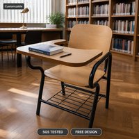Sièges de séminaire ergonomiques en tissu rembourré avec structure en acier en forme de S pour salles de formation d'entreprise et projets scolaires