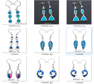 <span class=keywords><strong>Orecchini</strong></span> Pendenti a Forma di <span class=keywords><strong>Stella</strong></span> <span class=keywords><strong>Marina</strong></span> in <span class=keywords><strong>Argento</strong></span> Sterling 925 con Opale Blu, Design Hawaiano, Gioielli per Donna DR032827E - Product Image 3