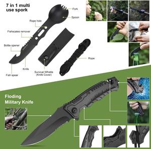 Kit de survie professionnel 20 en 1, équipement, outils, fournitures de premiers soins, trousse de survie pour SOS, urgence, randonnée tactique, chasse - Product Image 3