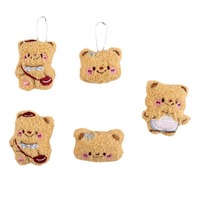 Porte-clés pendentif ours en peluche mignon avec rembourrage en coton PP, design Kawaii, jouet en peluche doux pour unisexe