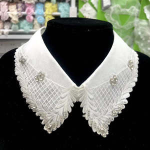 Perle Laiteuse Perlée Strass Amovible Blouse <span class=keywords><strong>Chemise</strong></span> Dentelle <span class=keywords><strong>Col</strong></span> Accessoire <span class=keywords><strong>Faux</strong></span> <span class=keywords><strong>Col</strong></span> - Product Image 4