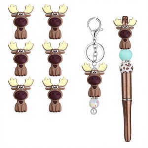 For Deer Animal Design Three-Dimensional <b>Silicone</b> <b>Beads</b> Childrens Cute Teething Necklace Accessories DIY Baby Pacifier - Product Image 1