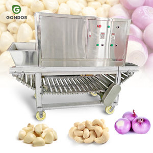 Éplucheuse d'ail et d'oignon industrielle à chaîne, à entraînement par chaîne, avec souffleur, pour usage commercial - Product Image 1