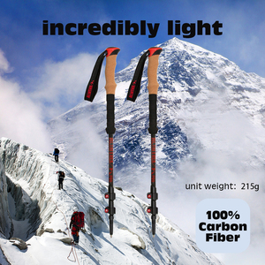 Cổ Bắc Âu 100% 3K sợi carbon siêu nhẹ telescoping có thể gập lại tự vệ đi bộ đường dài đi bộ gậy leo núi cực - Product Image 3