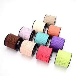 Korea 3mm Faux Suede 100 Yards Wholesale Jewelry Making Raw Material Bundle Flat Leather Cord