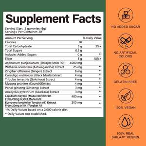 Gomitas Alpha 10 en 1 de Marca Privada OEM con Shilajit del Himalaya, Maca y Tongkat Ali para Hombres, Suplemento Dietético - Product Image 2