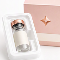 Boîte d'emballage pour flacons de peptides, 2 flacons, boîte en papier avec insert en plastique, fenêtre découpée, estampage à chaud, boîte pour flacons cosmétiques lyophilisés