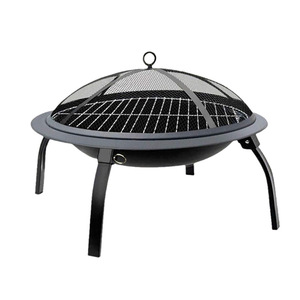 Fire Pit Barbecue 56cm Diameter With <b>Grill</b> <b>Mesh</b> Lid Outdoor Wood Burning Heater Folding Legs - Product Image 3