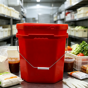 Cubo de plástico cuadrado personalizable de alta resistencia con tapa hermética para almacenamiento de materiales de construcción, pintura y alimentos. - Product Image 1