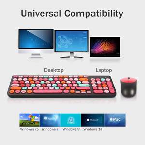 GUKJOB – Combo clavier et souris sans fil, 2.4GHz, USB, style machine à écrire rétro, pour ordinateur portable, portable, anglais, 1 piles AA - Product Image 5
