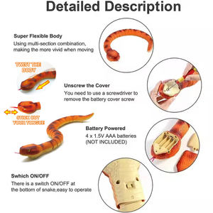 May Mắn Đồ Chơi Hồng Ngoại Đài Phát Thanh Điều Khiển 2.4Ghz Con Rắn Đồ Chơi Mô Phỏng Đồ Chơi Lắc Con Rắn Điện 360 Độ Xoay Động Vật Con Rắn - Product Image 4