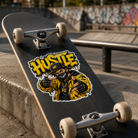 Autocollants en vinyle PVC autocollants découpés sur mesure avec logo de marque personnalisé, imperméables, pour skateboard, étui de guitare, bouteille d'eau