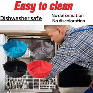 Freidora de aire reutilizable, molde de silicona para hornear, juego de <span class=keywords><strong>accesorios</strong></span> para horno, revestimientos de silicona para freidora de aire, olla para freidoras de aire - Product Image 3