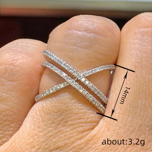 Anello Minimalista Stile Francese con Linee Intrecciate, Elegante per Uso Quotidiano, Design Decorativo Scintillante, Anello Regolabile per Donne - Product Image 4