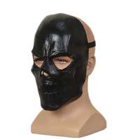 Masque noir en latex Harley Quinn Raptor Squad, casque d'horreur Halloween, demi-masque crâne, thème Alien vs Predator, dents pointues