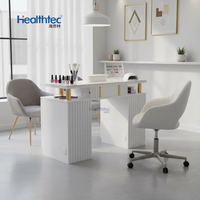 Table à ongles professionnelle de luxe avec plateau en marbre, taille personnalisée, résistante à l'acétone, bureau de manucure