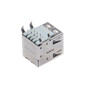 Receptáculo USB 2.0 Tipo A Hembra, Montaje a través de orificio en ángulo recto (horizontal), Conector Estándar A de doble puerto - Product Image 4