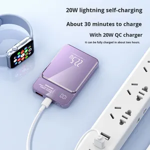 Banco de Energía Magnético de 10000 mAh, Carcasa de PC+ABS, Cinco Colores Disponibles, Cables Integrados, Carga Inalámbrica de 15 W - Product Image 4