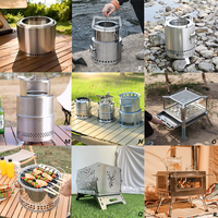 Brasero à bois OEM en acier inoxydable sans fumée pour camping, vente en gros