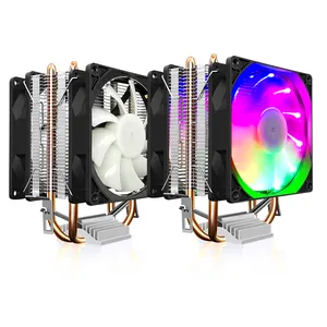 Coolmoon - Radiador de refrigeração para CPU, 3 tubos de aquecimento, ventilador duplo P22, refrigerador para computadores, jogos, TDP 100W, ventilador refrigerador para PC