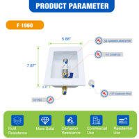 Caja de salida para máquina de hielo KING SMART con certificación NSF y UPC, a prueba de fugas, de media pulgada, con supresor de golpe de presión de agua integrado (Envío gratuito en EE. UU.)