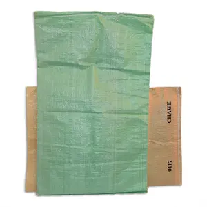 Dark green Woven polypropylene bags sacks for construction waste package 55x95cm