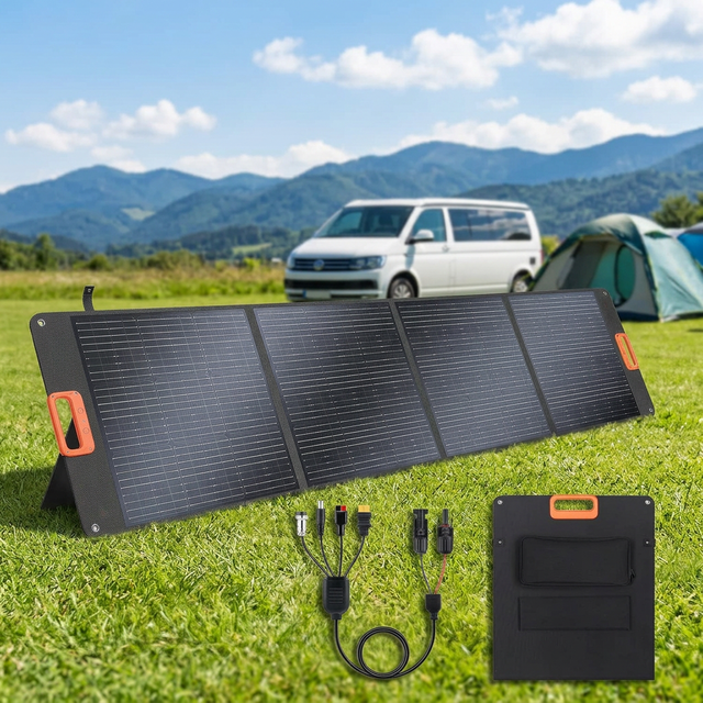 Professional 200W ETFE Foldable Monocrystalline Solar Panels 23% High Conversion IP65 Durable RV Camping Power Station TUV