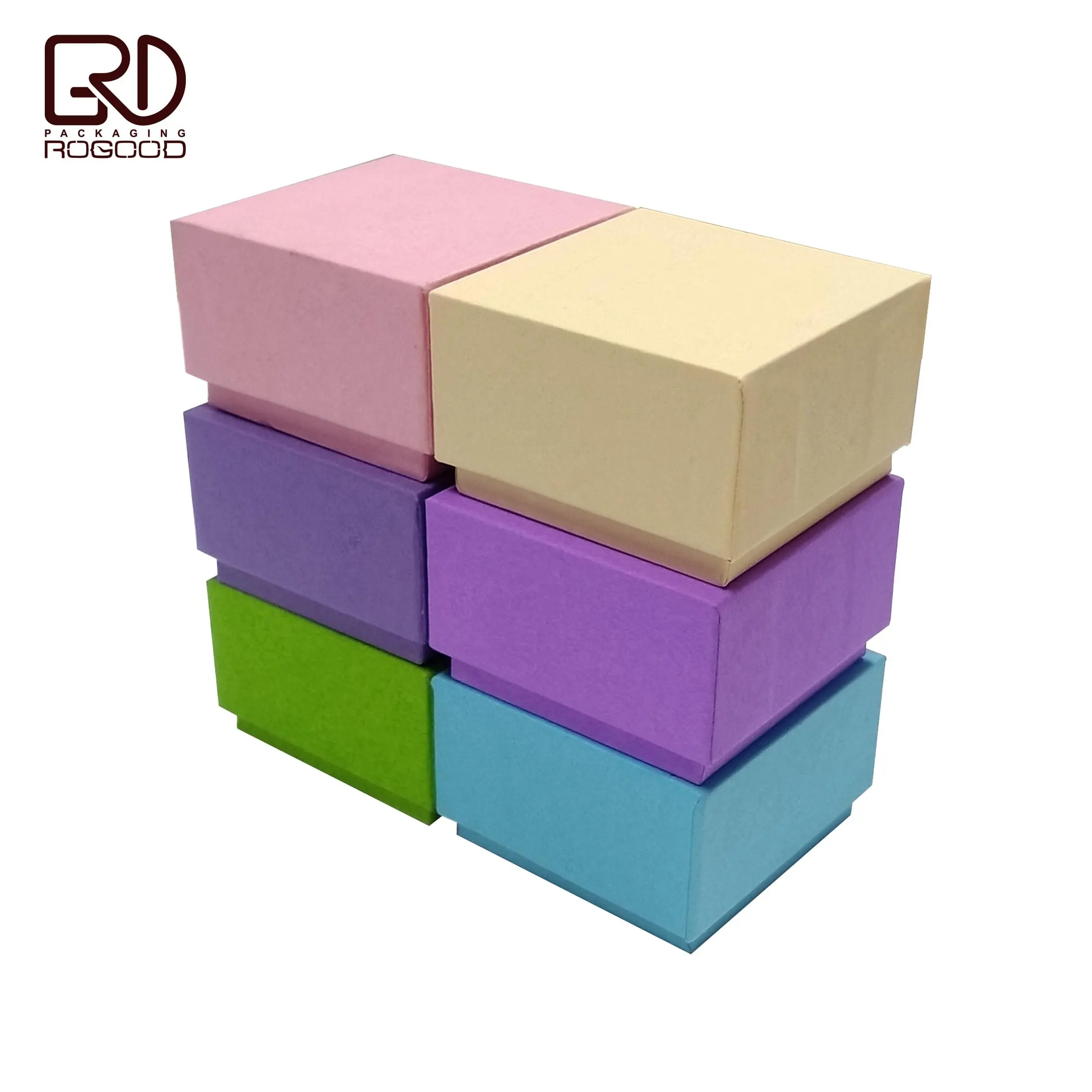 Usine vendre qualité Angle droit petite boîte à anneau en papier rigide boucle d'oreille boîte d'emballage RGD-P1356