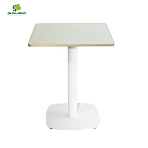 Plateau de table carré en pierre frittée imperméable SUNLAND de 60 cm avec bord en aluminium pour extérieur et usage professionnel Horeca Café - Product Image 5