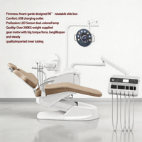 Fauteuil dentaire avec fauteuil dentaire chinois 90 °   Boîte latérale rotative, capacité de charge 200 kg, charge USB, équipement chirurgical dentaire, fauteuil dentaire