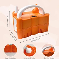 Pompe à ballon électrique 73005C, gonfleur de ballon électrique portable à double buse et outil de nouage de ballon en un seul appareil