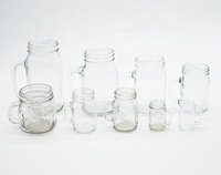 Verre à boisson 120ml 250ml 360ml 480ml 650ml 730ml en verre Mason avec poignée et couvercle métallique, paille incluse, pour jus de fruits
