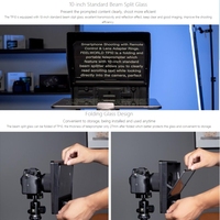 FEELWORLD TP10 Téléprompteur pliable de 10 pouces pour smartphone, tablette, appareil photo reflex numérique avec télécommande, adaptateur d'objectif, sac de transport