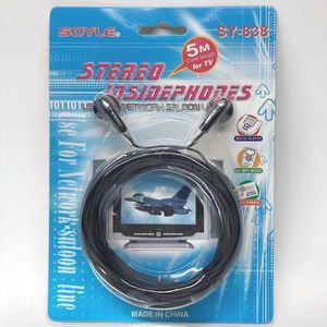 Audífonos estéreo Soyle con cable de 5 m para TV y reproductor MP3, hechos en China - Product Image 1