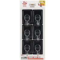Crochets muraux suspendus réglables, créatifs, pour serviettes de cuisine, adhésifs, 6 pièces, amovibles, 8 kg, robustes, noirs, en blister