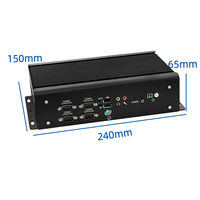 Carcasa de Ordenador ITX de 8U y 6 Puertos COM, PC Industrial sin Ventilador para Entornos Hostiles, Montaje en Riel DIN, Intel I5/I7, Mini PC con Amplio Rango de Temperatura