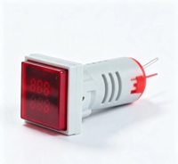 Mini-compteur numérique carré à triple affichage AD112-22FVAH V a Hz, panneau 22 mm, 3 rangées LED, CT inclus, IP65 CE