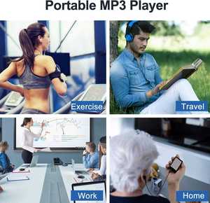 Lecteur MP3 portable à écran tactile complet, lecteur de musique HiFi sans perte, haut-parleur, radio FM, enregistreur vocal, réveil - Product Image 5