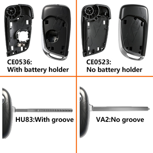 Coque de clé pliable modifiée <span class=keywords><strong>2</strong></span>/3 <span class=keywords><strong>boutons</strong></span> pour Peugeot Citroën HU83 VA2 CE0523 <span class=keywords><strong>CE0536</strong></span> - Product Image 3