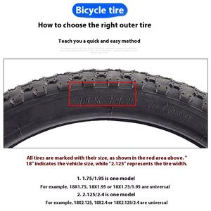 Neumático de bicicleta de alta elasticidad de 1,75/1,95/2.125 pulgadas, neumático de goma de 12/22/24/<span class=keywords><strong>26</strong></span>/27 pulgadas <span class=keywords><strong>para</strong></span> bicicletas de carretera, bicicleta de montaña - Product Image 4