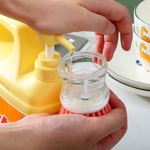 Fregador con dispensador de jabón Cepillos de fregado para limpieza con dispensador de jabón con botón pulsador - Product Image 5