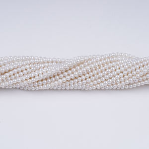 Promoción de noviembre, 3-4mm 2A, Perla Akoya, Blanco Natural, suelto, agua dulce Real, cuentas redondas, hebra de perlas para la fabricación de joyas - Product Image 4
