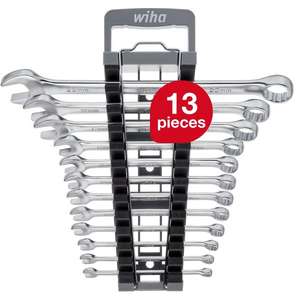 WIHA - 45321 <b>Ring</b> open-end <b>spanner</b> <b>set</b> with holder (13 pcs.) - EAN 4010995453213 WRENCHES COMBINATION WRENCHES - Product Image 1