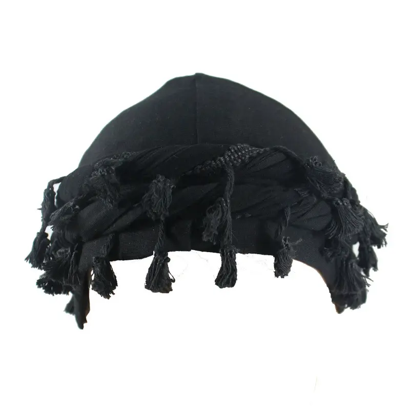 New Raw Trim Turban Hat Men's Hip Hop Personality Pullover Hat High Quality Satin Inner Twisted Tail Cap